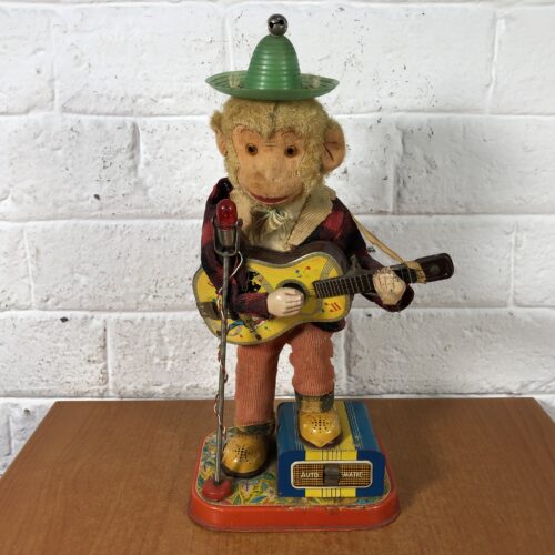 Vintage 1960s  Tin Toy Rock 'n Roll Monkey (Made in Japan)