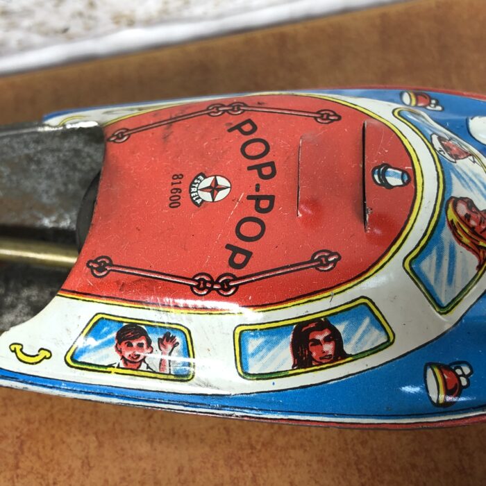 Vintage Tin Toy Pop Pop Boat (Made in Brazil) - Image 4