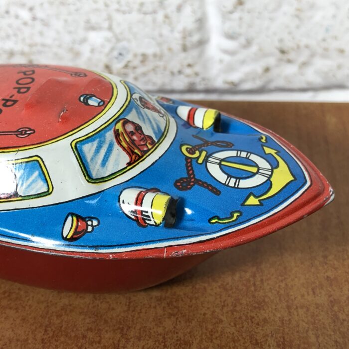 Vintage Tin Toy Pop Pop Boat (Made in Brazil) - Image 3