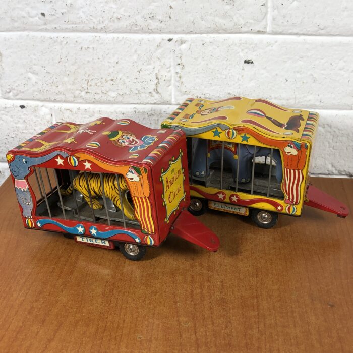 Vintage Tin Toy American Circus Tiger & Elephant Trailers (Made in Japan) - Image 14