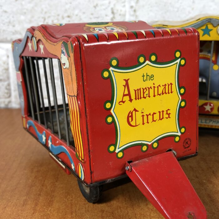 Vintage Tin Toy American Circus Tiger & Elephant Trailers (Made in Japan) - Image 4