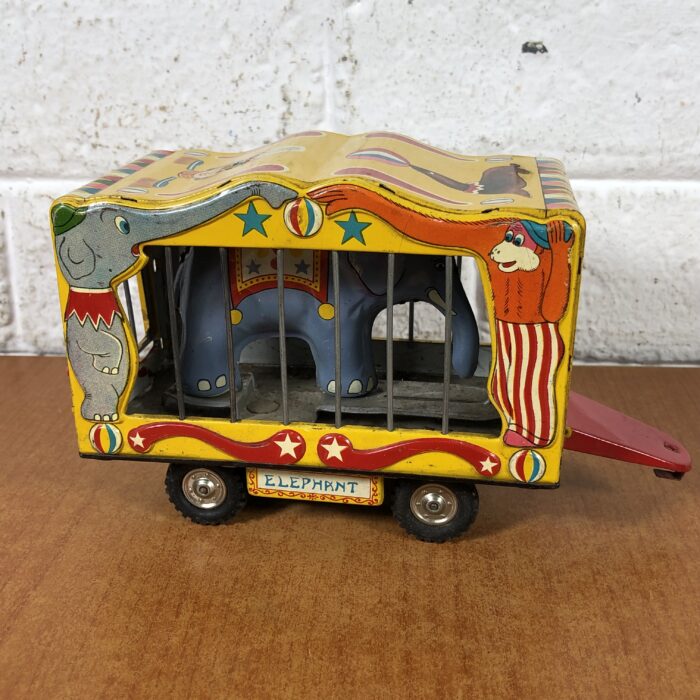 Vintage Tin Toy American Circus Tiger & Elephant Trailers (Made in Japan) - Image 8