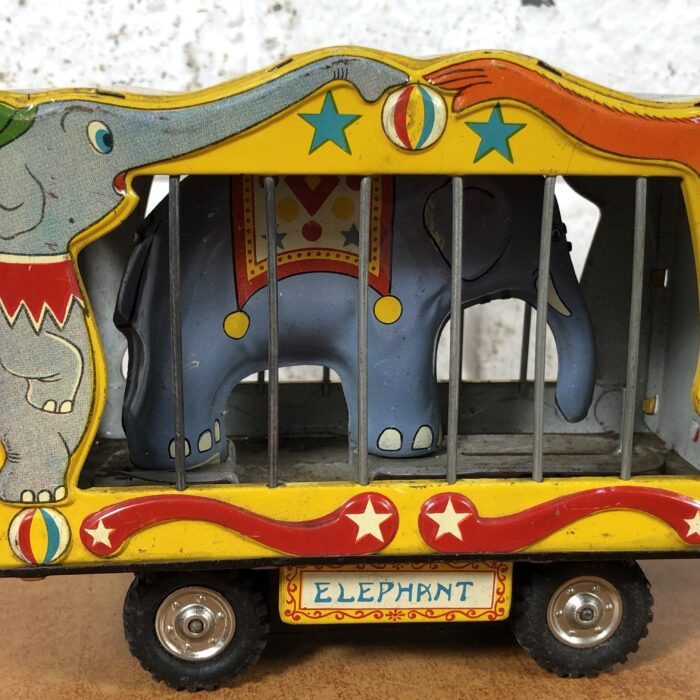 Vintage Tin Toy American Circus Tiger & Elephant Trailers (Made in Japan) - Image 9