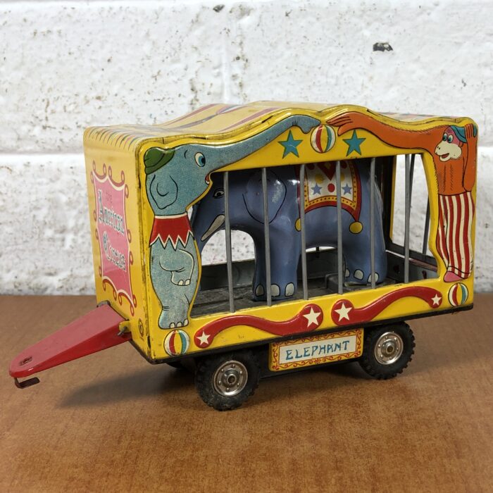 Vintage Tin Toy American Circus Tiger & Elephant Trailers (Made in Japan) - Image 11