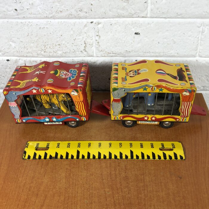 Vintage Tin Toy American Circus Tiger & Elephant Trailers (Made in Japan) - Image 15
