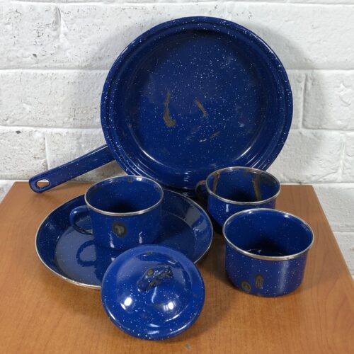 Vintage Speckled Blue Enamel Collection