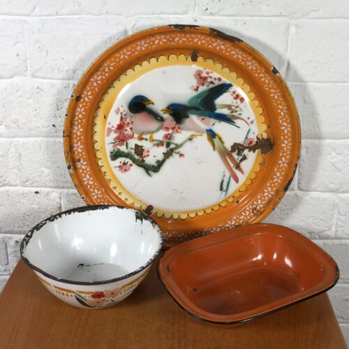 Vintage Orange Enamel Collection