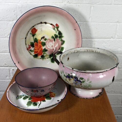 Vintage Pink Enamel Collection