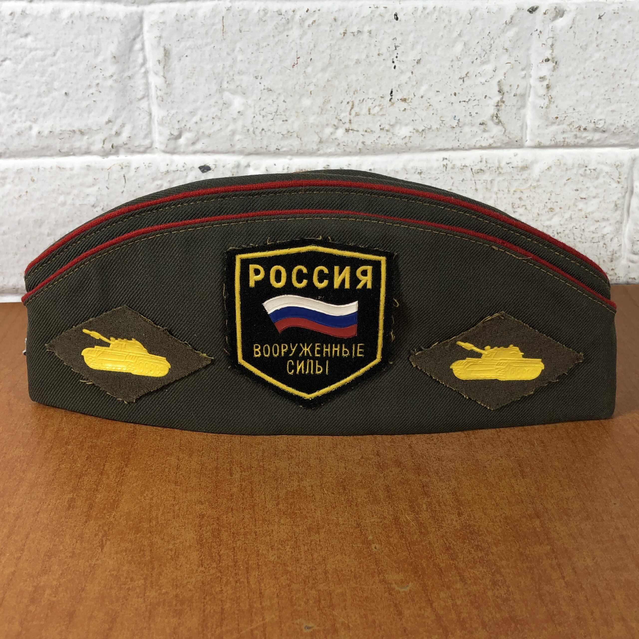 Vintage Soviet Union USSR Russian Military Pilotka with Badges - Image 7