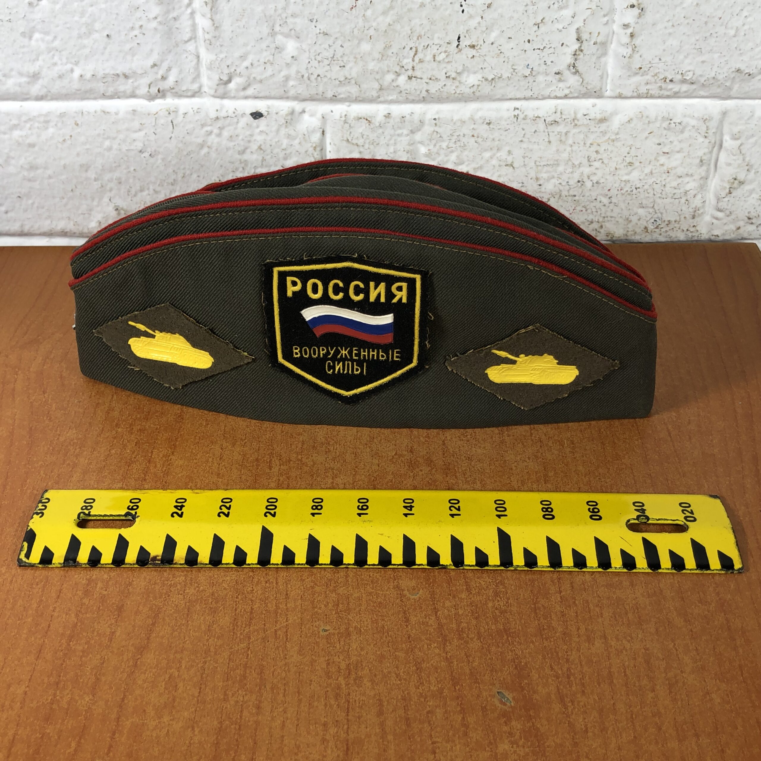 Vintage Soviet Union USSR Russian Military Pilotka with Badges - Image 10