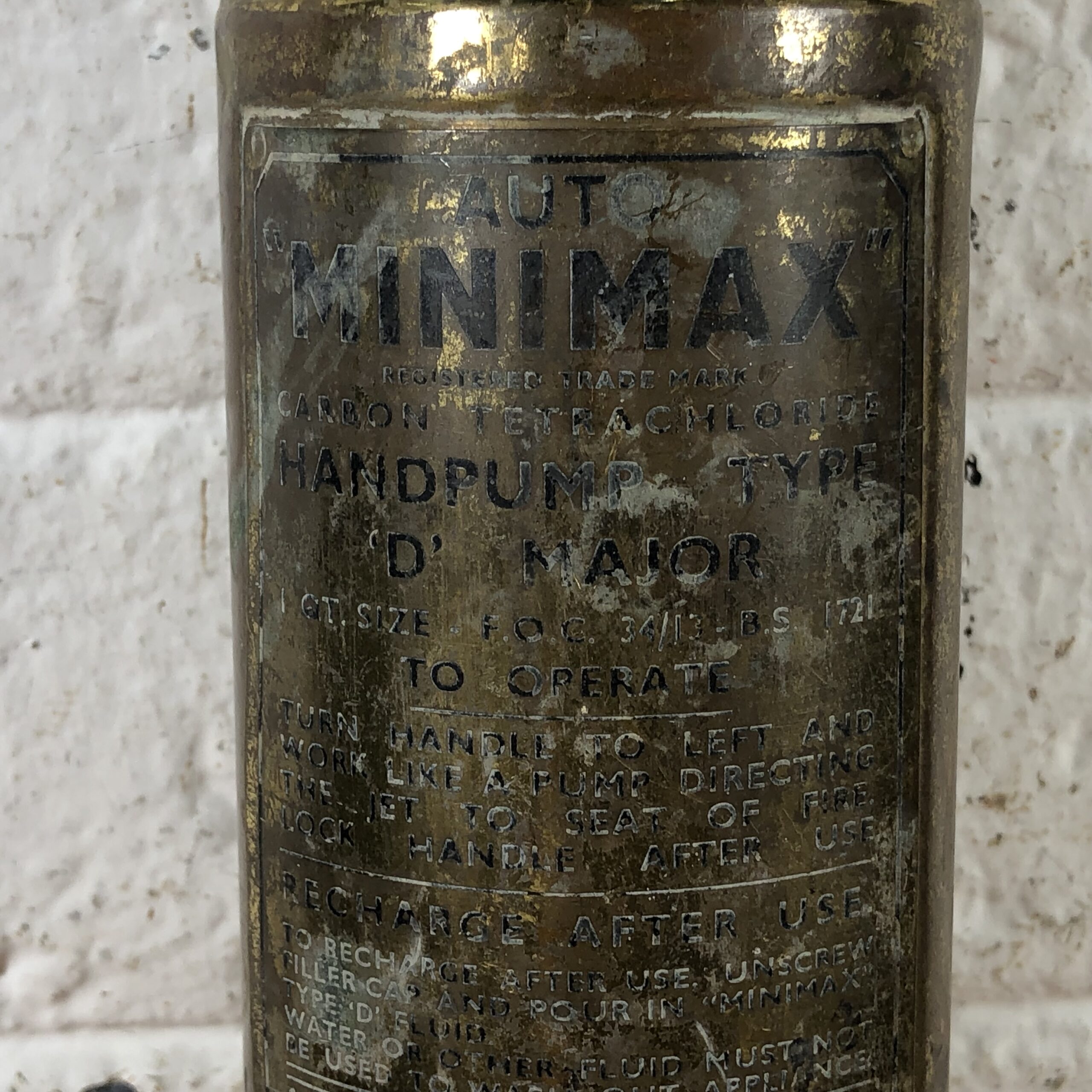 Vintage Brass Fire Extinguisher (Made in England) - Image 4