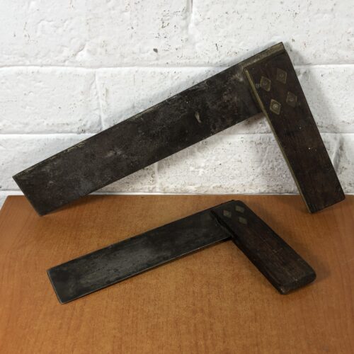 Vintage Wood & Brass Try Squares