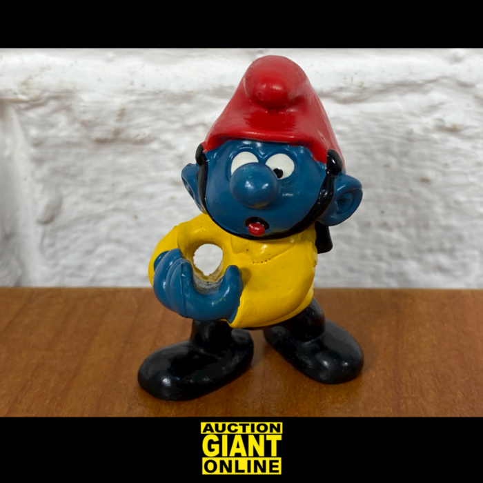 Vintage 1981 Fireman Smurf (Peyo ~ Made in Hong Kong)