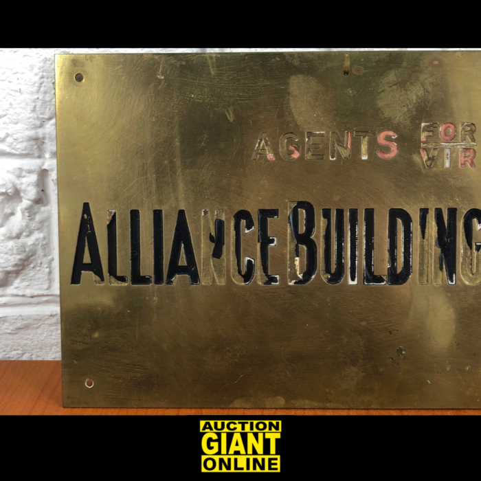 Vintage Alliance Building Society Brass Sign - Image 2