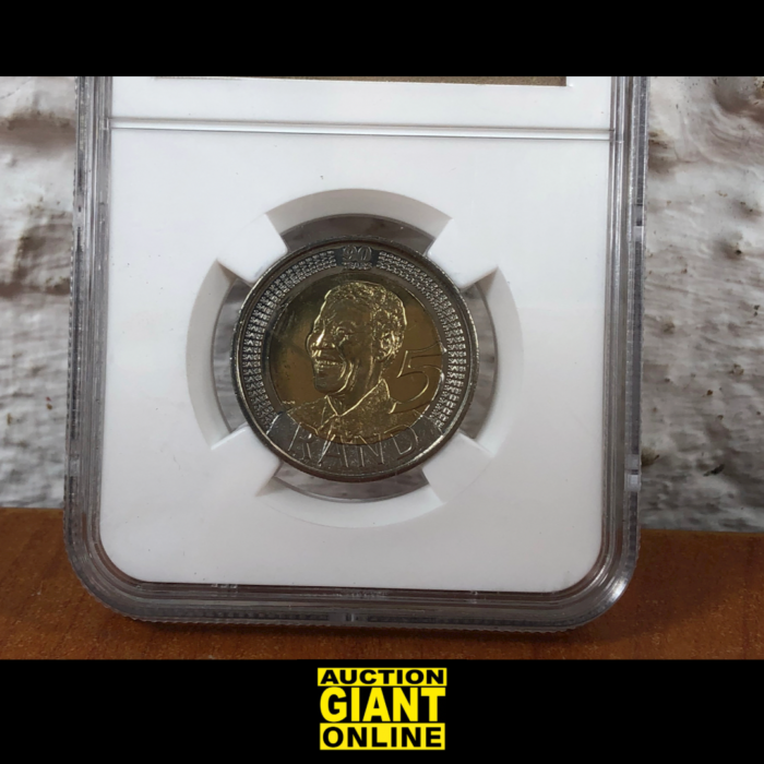 2008 Nelson Mandela 90th Birthday 5 Rand Coin (Graded MS67 by NGC) - Image 3