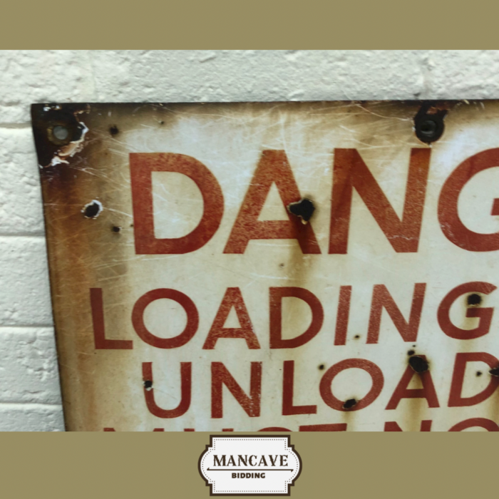 LARGE Vintage Enamel Danger Sign - Image 4