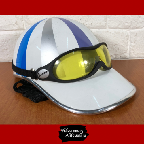 Retro Motorcycle Helmet with Vespa Goggles