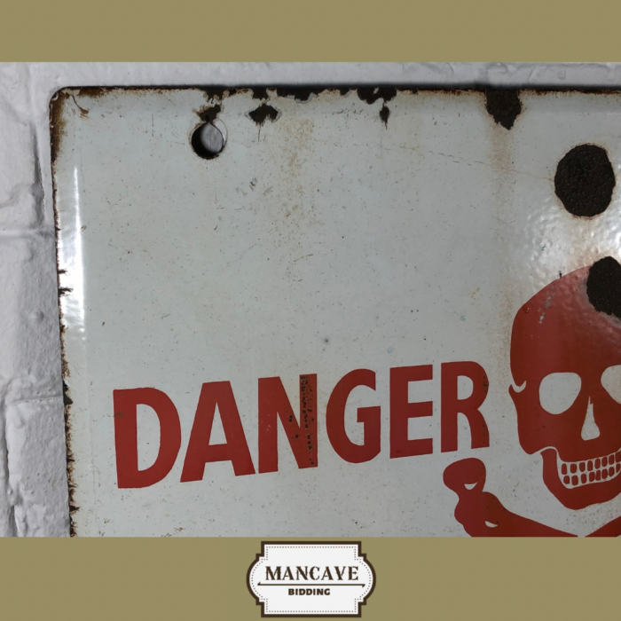 LARGE Vintage Enamel Danger Sign - Image 2