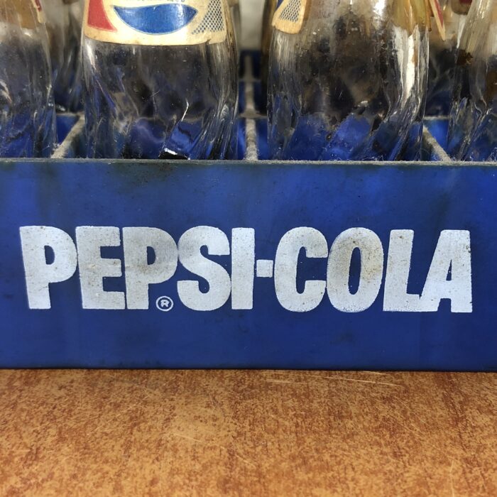 Lot 25: Miniature Vintage Pepsi-Cola Glass Bottles in Crate - Image 2