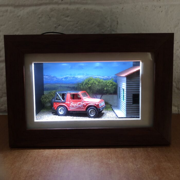 Lot 13: Coca Cola Model Car Framed in Handmade Lightbox - Image 8