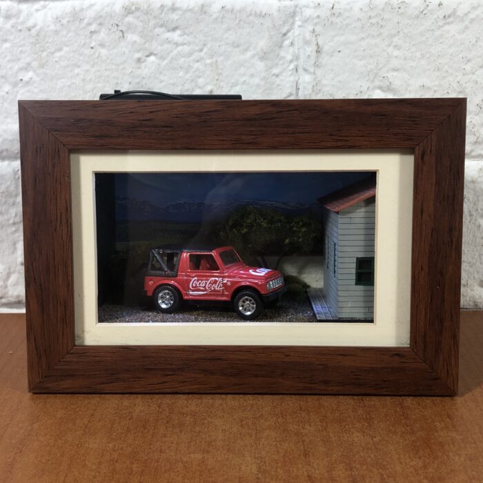 Lot 13: Coca Cola Model Car Framed in Handmade Lightbox