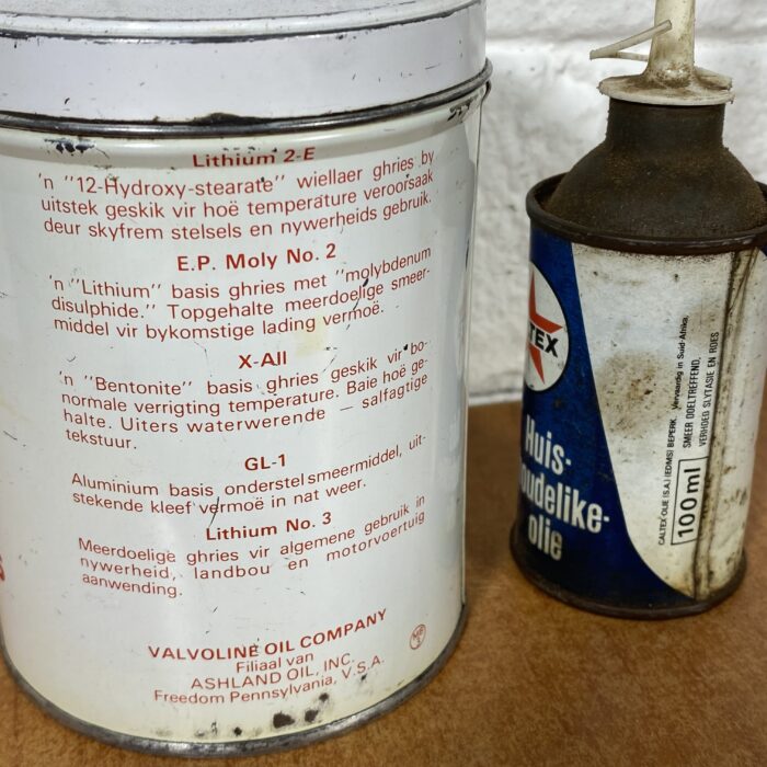 Vintage Valvoline Grease & Caltex Oil Containers - Image 8