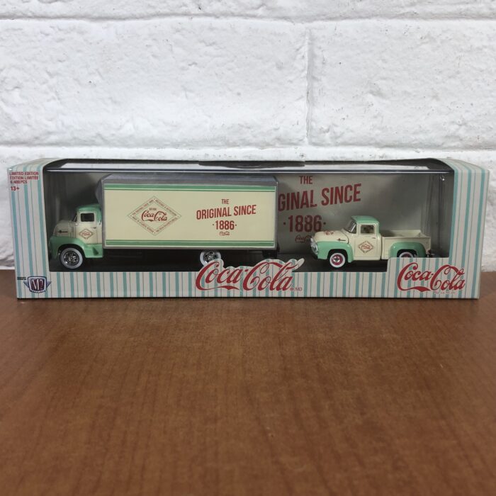 Lot 319: Coca Cola 1956 Ford COE Truck & 1956 Ford F-100 Model Set (1:64)