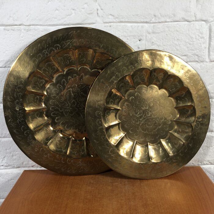 Lot 34: Vintage Brass Decorative Wall Plates (Made in India)