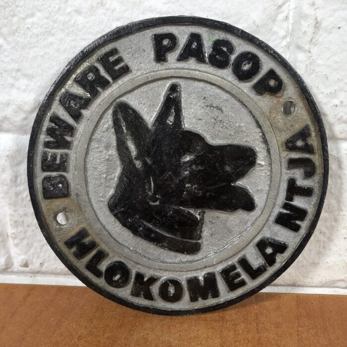 Vintage Cast Aluminium "Beware of the Dog" Sign