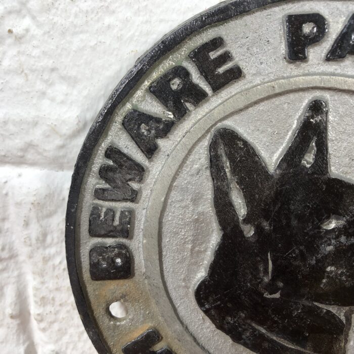 Vintage Cast Aluminium "Beware of the Dog" Sign - Image 2