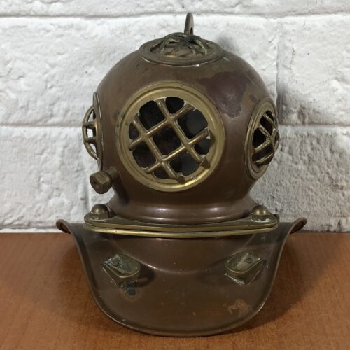 Miniature Copper & Brass Deep Sea Diving Replica Helmet