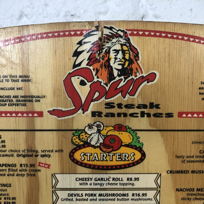 Vintage Spur Menu - Image 3