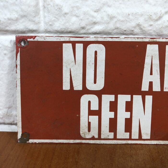 Vintage 'No Admittance' Metal Sign - Image 2