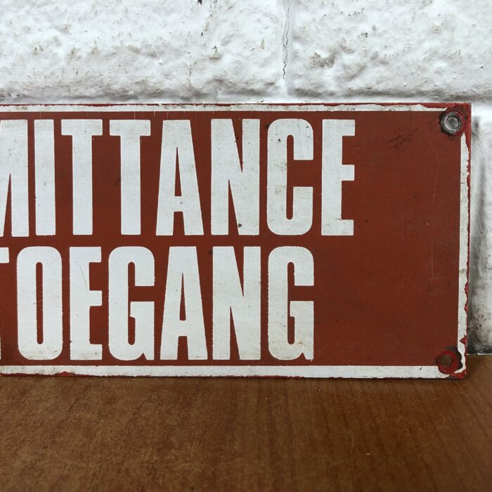 Vintage 'No Admittance' Metal Sign - Image 4