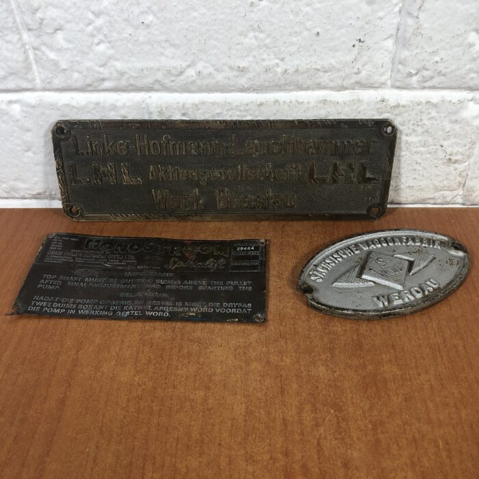 Vintage Machine Name Plates