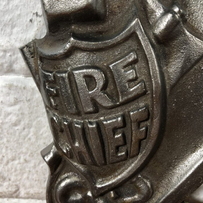 Vintage Metal 'Fire Chief' Plaque - Image 3