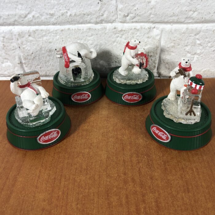 Lot 39: Coca Cola Battery-Operated Rotating Polar Bear Ornaments