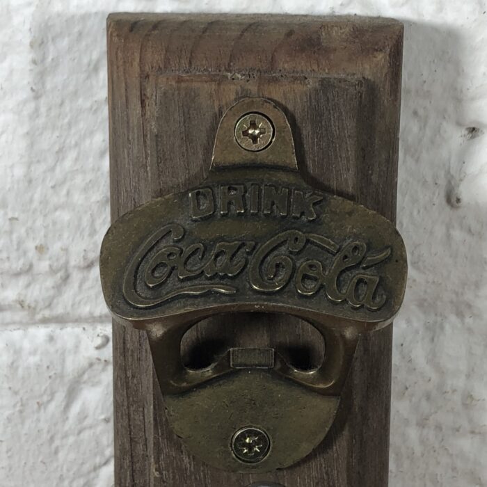 Lot 9: Vintage Coca Cola Bottle Openers Mounted on Wood - Image 2