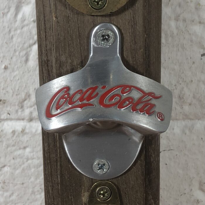 Lot 9: Vintage Coca Cola Bottle Openers Mounted on Wood - Image 3