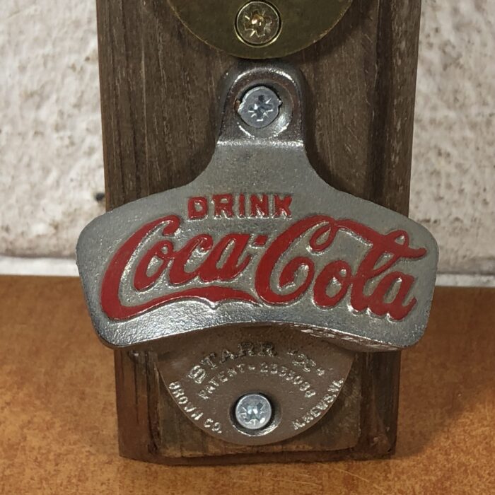 Lot 9: Vintage Coca Cola Bottle Openers Mounted on Wood - Image 5