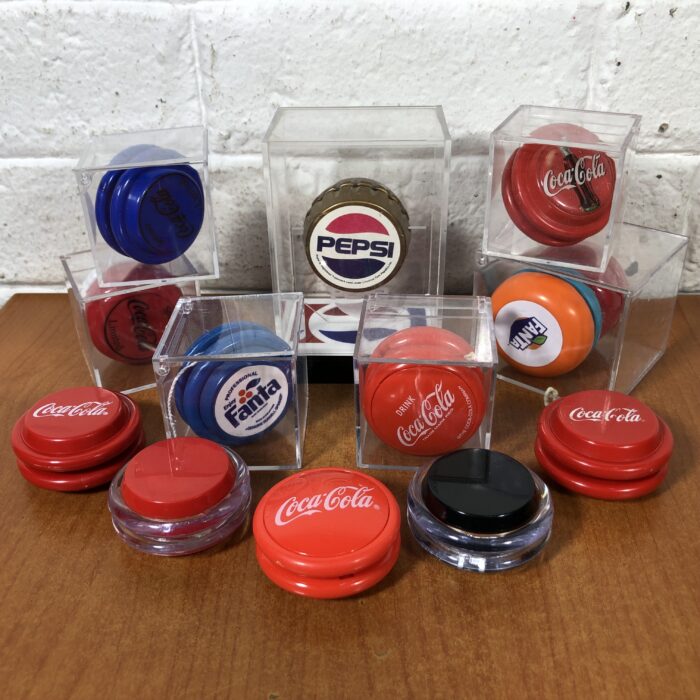 Lot 45: Collection of Reproduction Yo-Yo's with Perspex Cases