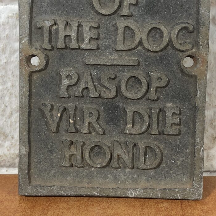 Vintage Cast Aluminium 'Beware of the Dog' Sign - Image 3