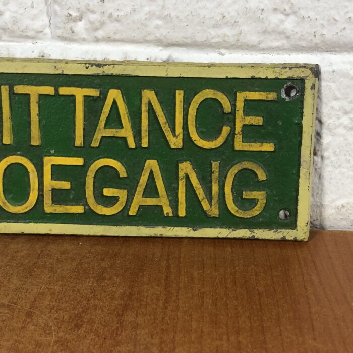 Vintage Cast Aluminium "No Admittance" Sign - Image 5