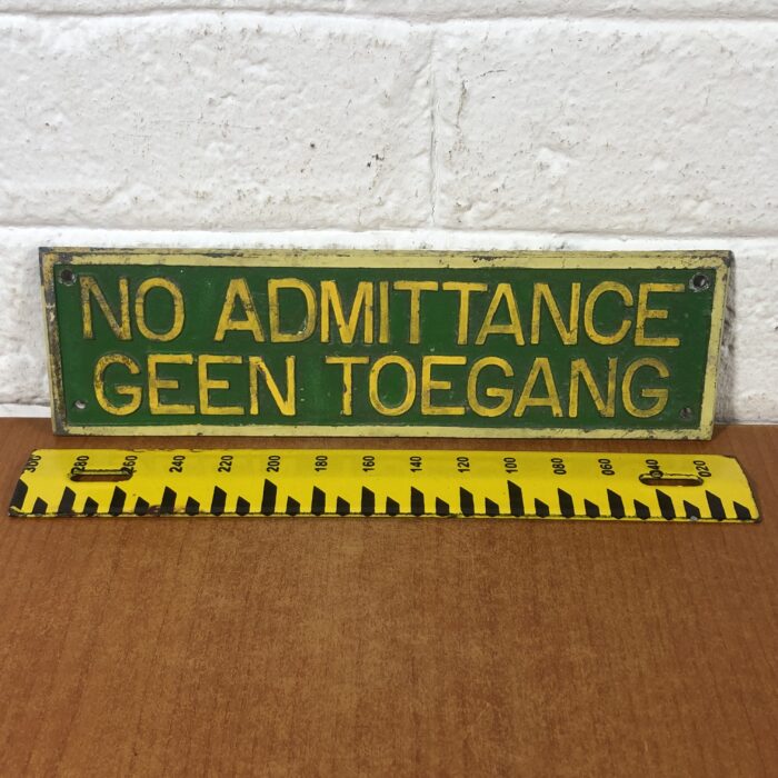 Vintage Cast Aluminium "No Admittance" Sign - Image 7