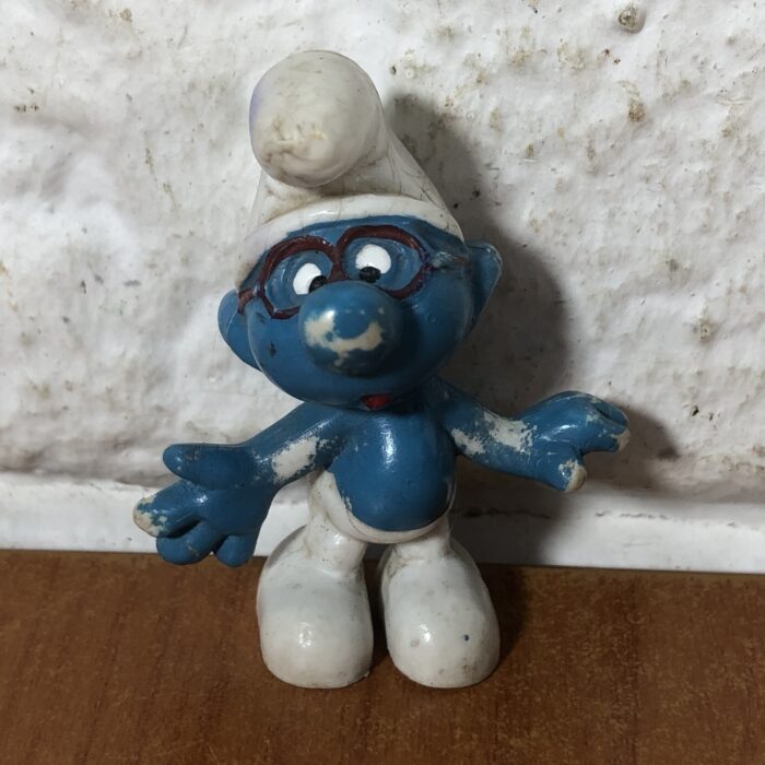 Vintage Peyo Brainy Smurf Figurine (Made in West Germany)