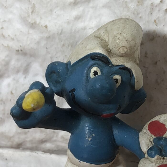 Vintage Peyo Painter Smurf Figurine (Made in West Germany) - Image 2