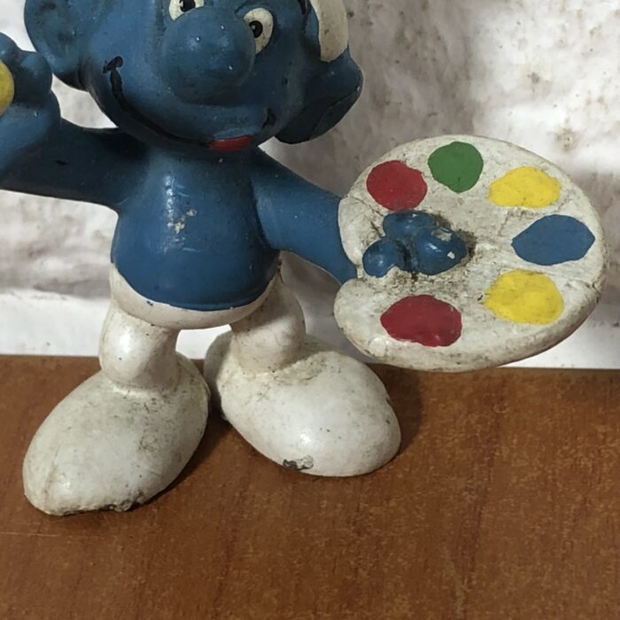 Vintage Peyo Painter Smurf Figurine (Made in West Germany) - Image 3