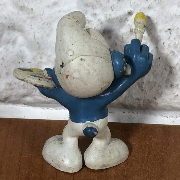 Vintage Peyo Painter Smurf Figurine (Made in West Germany) - Image 5