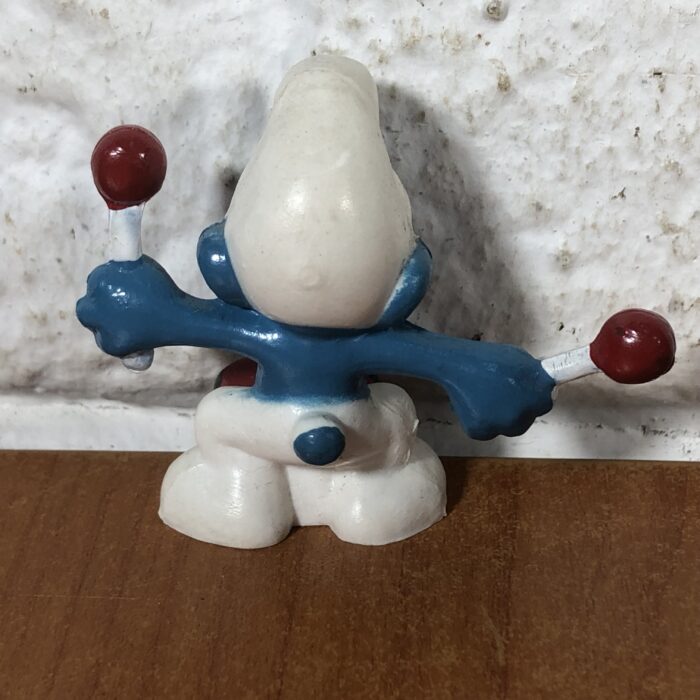 Vintage Peyo Drummer Smurf Figurine (Made in Hong Kong) - Image 4