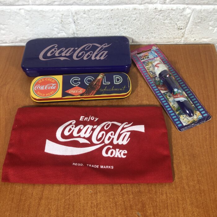 Lot 30: Coca Cola Pencil Cases & Pens